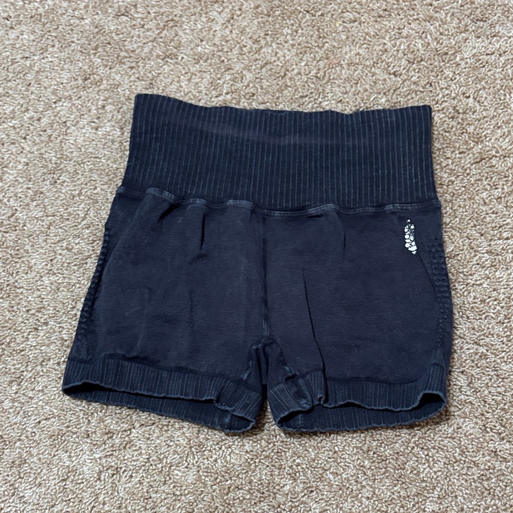 Black High-Waisted Workout Shorts